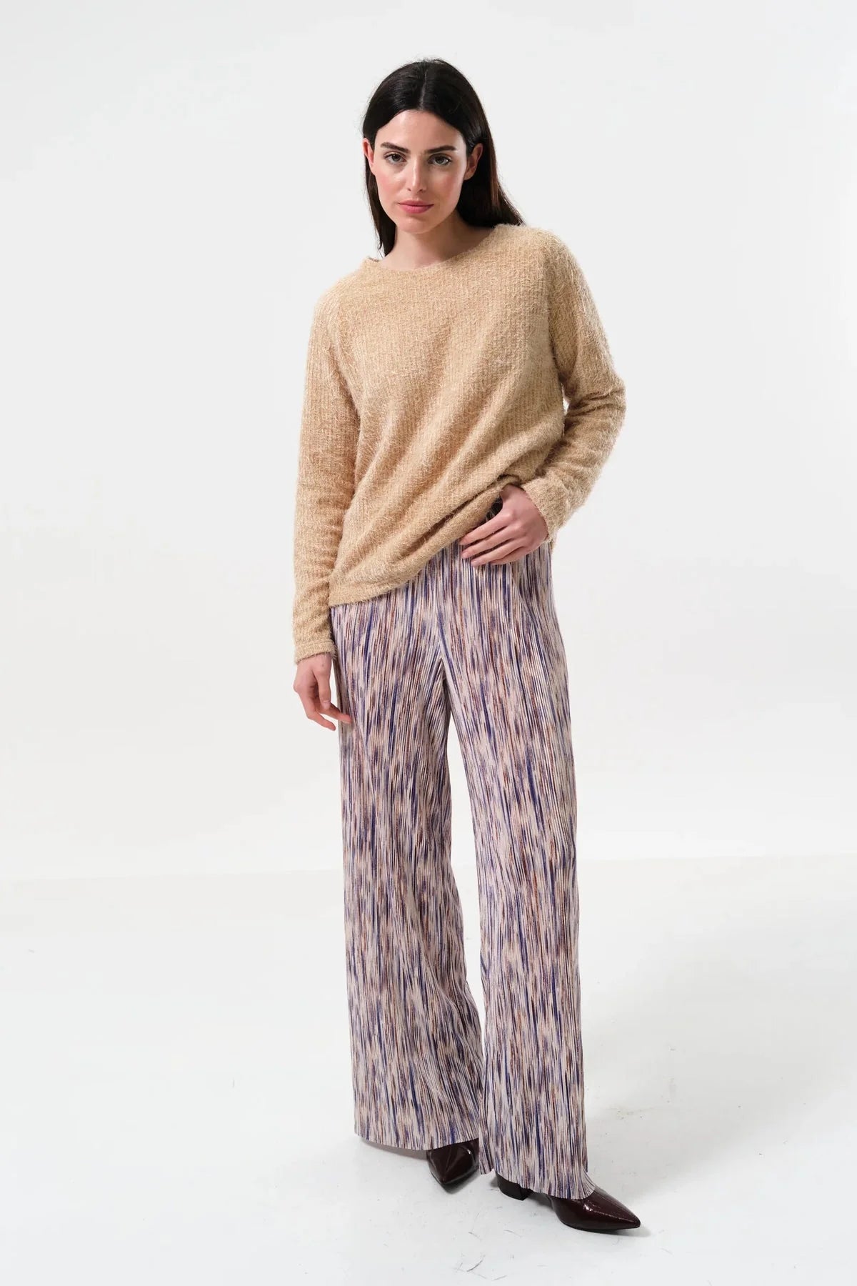 Louche - Clothide Line Print Pleat Trousers