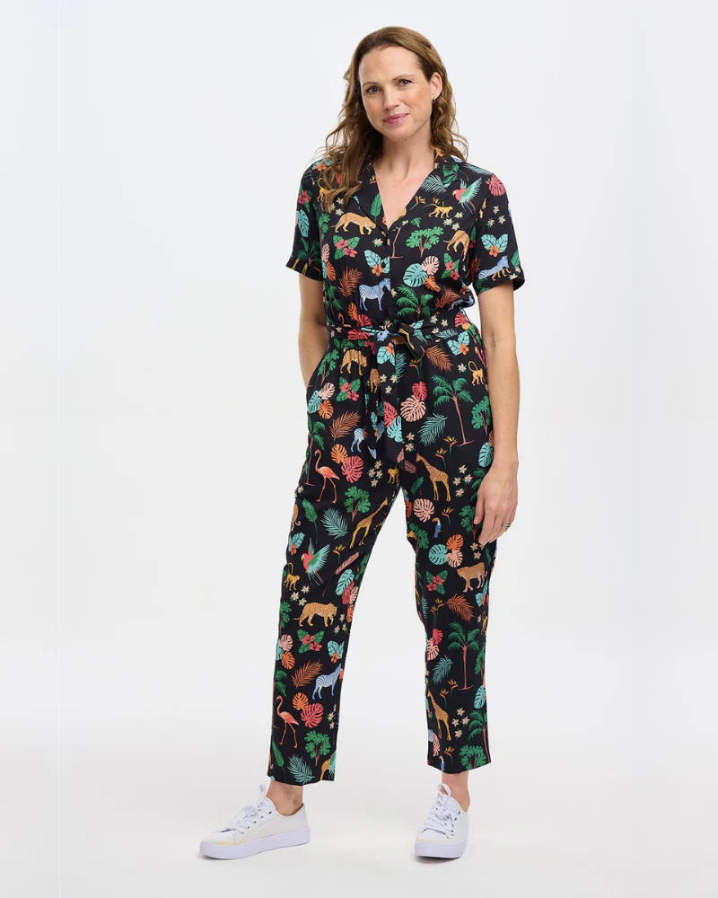 SugarHill Brighton Madison Tropical Safari Jumpsuit - Black