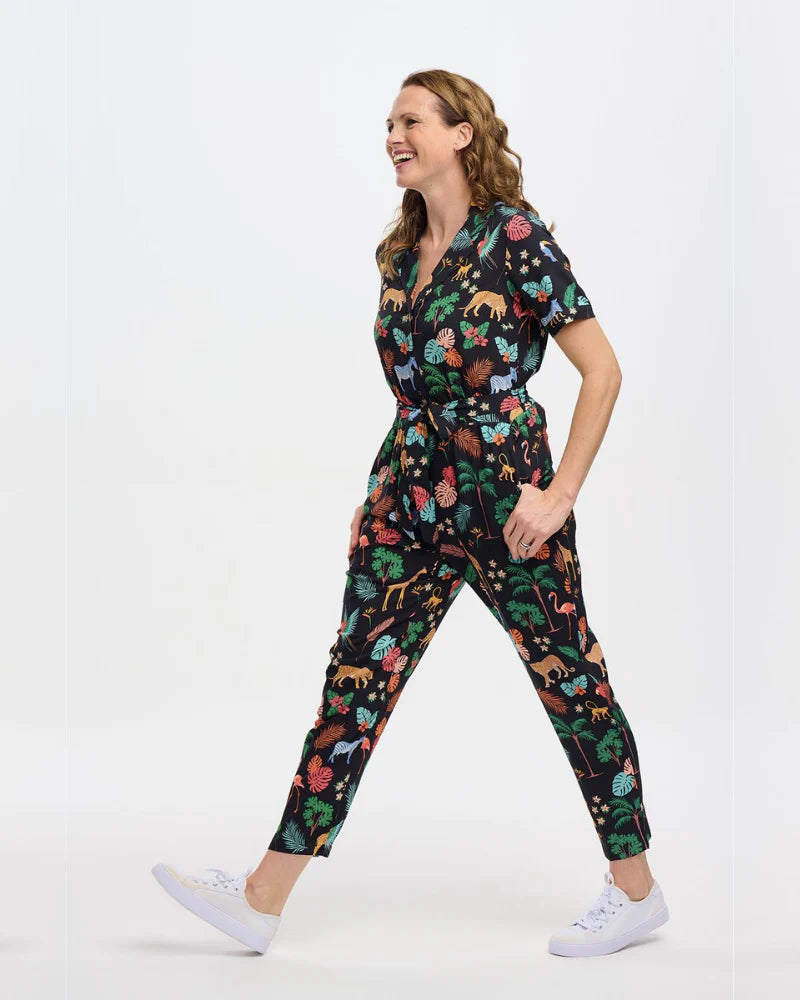 SugarHill Brighton Madison Tropical Safari Jumpsuit - Black