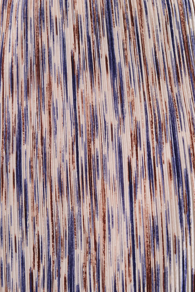 Louche - Maylis Line Print Pleat Mid Skirt