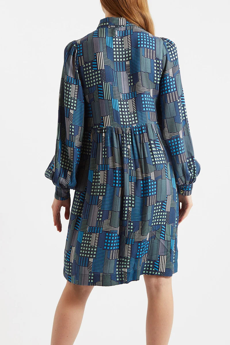 Louche London Melly Geo City Print Mini Shirt Dress