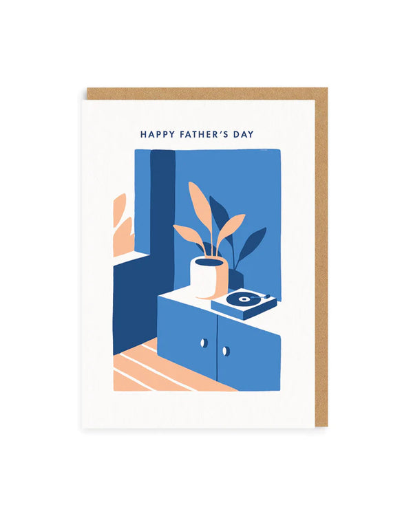 Father's Day Record Player Card