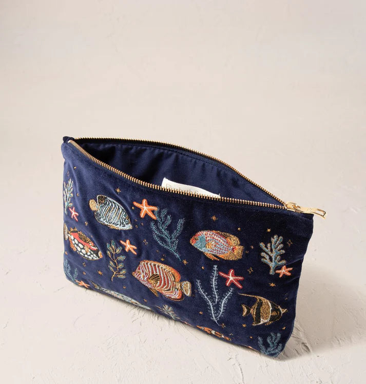 Elizabeth Scarlett - Marine Paradise Velvet Everyday Pouch