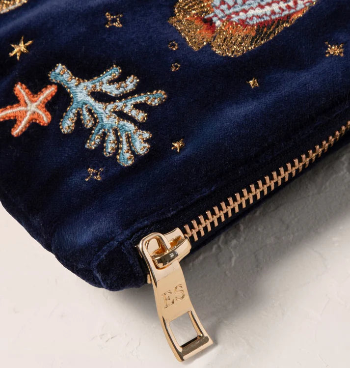 Elizabeth Scarlett - Marine Paradise Velvet Everyday Pouch