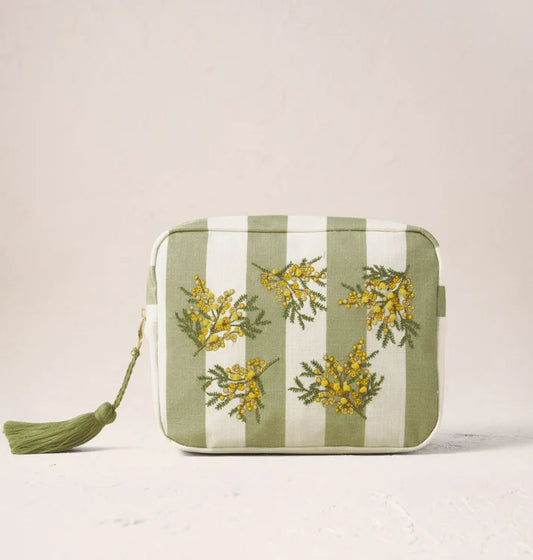 Elizabeth Scarlett  - Mimosa Stripe Printed Wash Bag