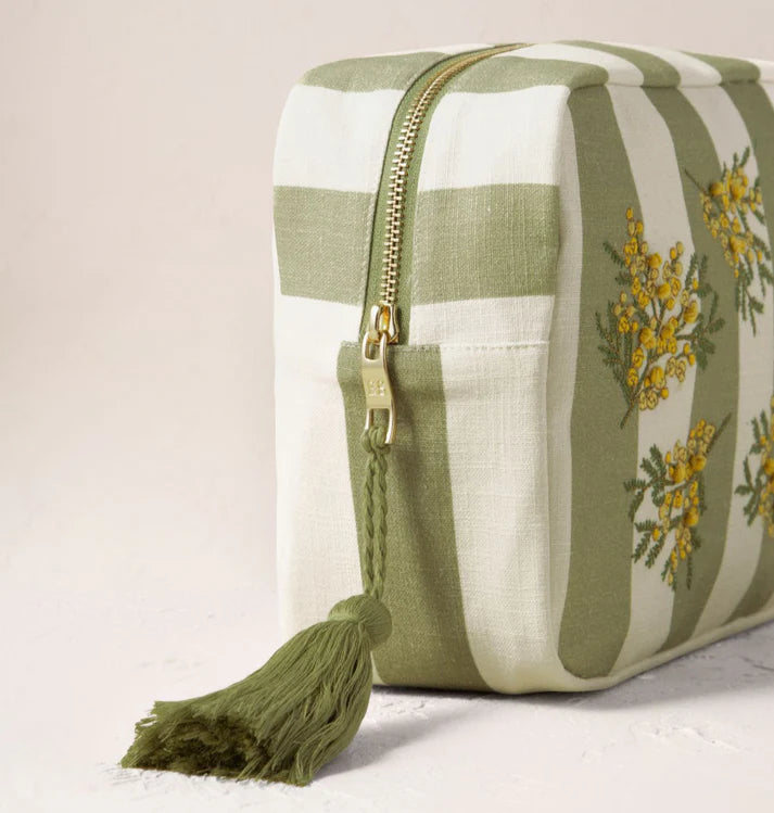 Elizabeth Scarlett  - Mimosa Stripe Printed Wash Bag