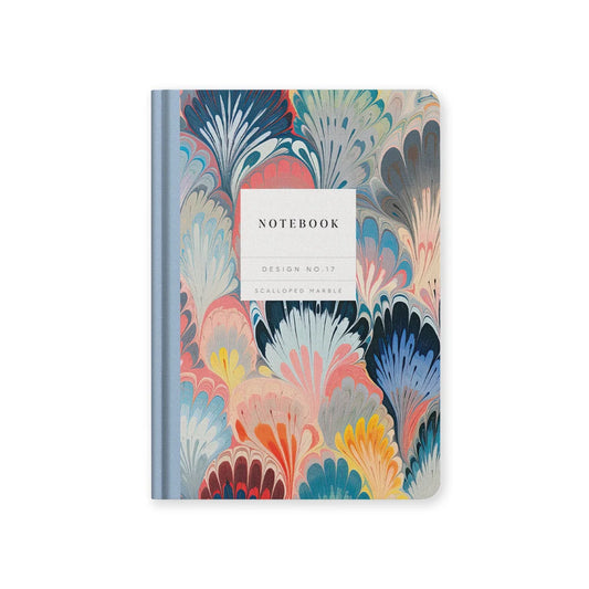 Ohh Deer - Design No.17 Scalloped Marble A5 Hardback Notebook