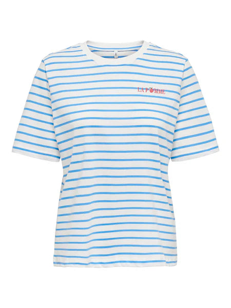Only La Pomme Short Sleeve T-shirt - Azure/Blue