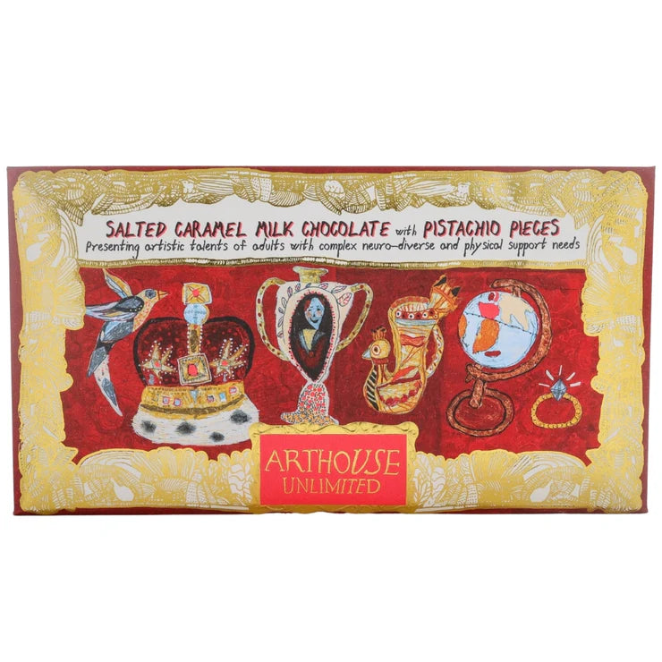 ARTHOUSE Unlimited - Salted Caramel Milk Chocolate Bar with Pistachio Pieces