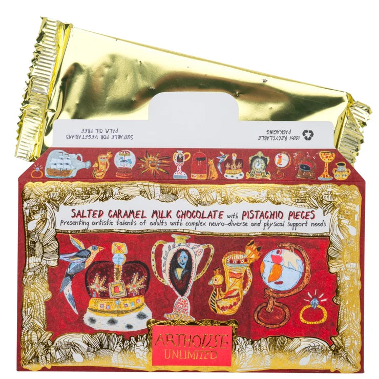 ARTHOUSE Unlimited - Salted Caramel Milk Chocolate Bar with Pistachio Pieces