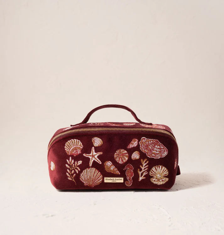 Elizabeth Scarlett - Ocean Treasures Velvet Open Flat Makeup Bag
