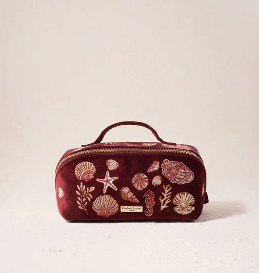 Elizabeth Scarlett - Ocean Treasures Velvet Open Flat Makeup Bag