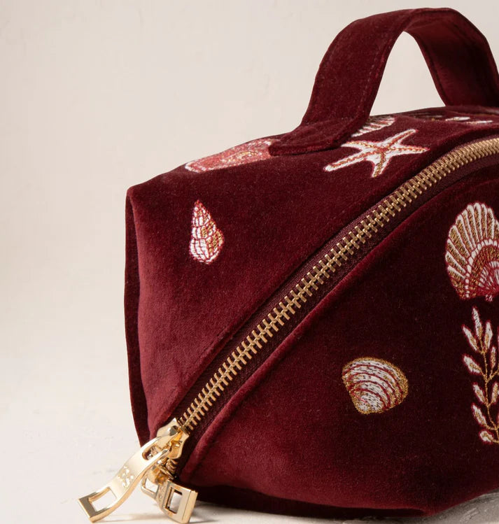 Elizabeth Scarlett - Ocean Treasures Velvet Open Flat Makeup Bag