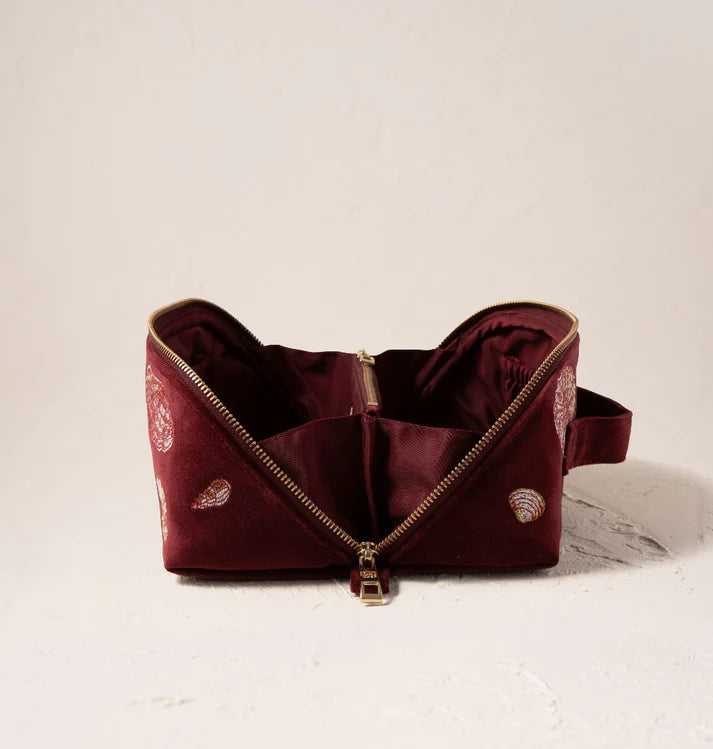 Elizabeth Scarlett - Ocean Treasures Velvet Open Flat Makeup Bag
