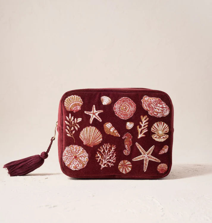 Elizabeth Scarlett - Ocean Treasures Velvet Wash Bag