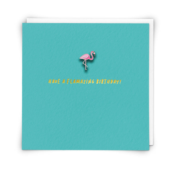 Flamingo Birthday Card -Flamingo Pin