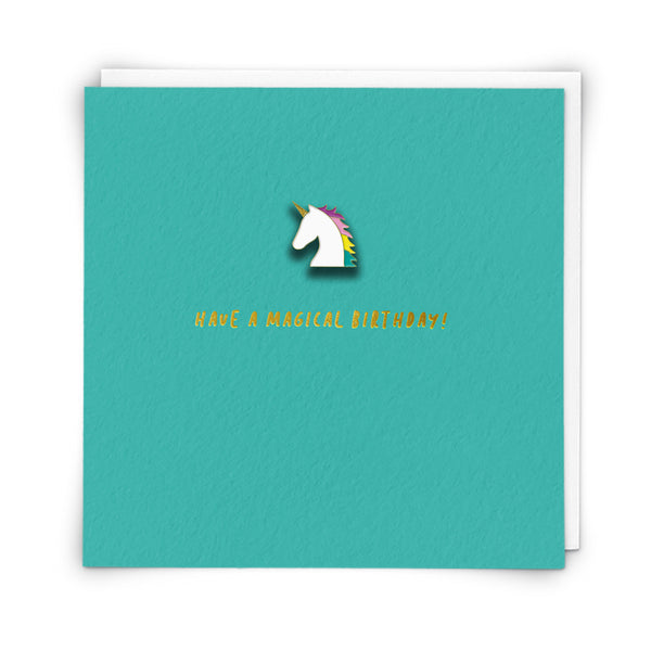 Magical Birthday Card - Unicorn Enamel Pin