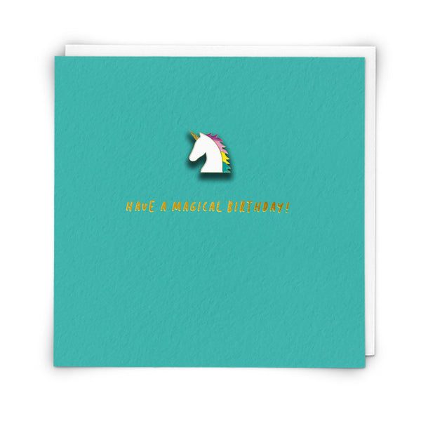 Magical Birthday Card - Unicorn Enamel Pin