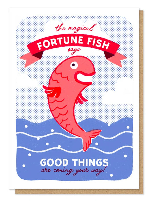 Magical Fortune Fish Letterpress Card
