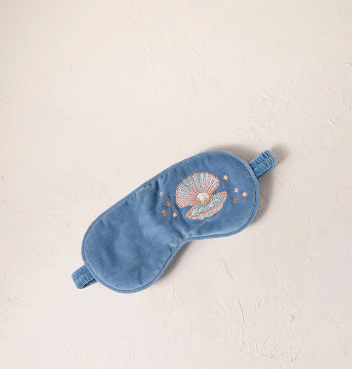 Elizabeth Scarlett Pearl Shell Eye Mask - Dusky Blue