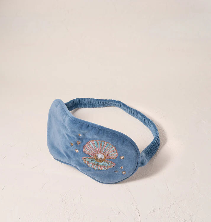 Elizabeth Scarlett Pearl Shell Eye Mask - Dusky Blue