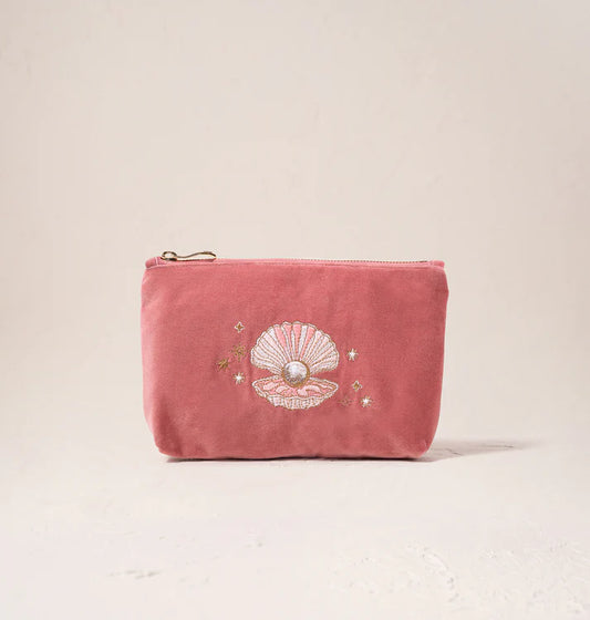 Elizabeth Scarlett Pearl Shell Mini Pouch - Rose Pink