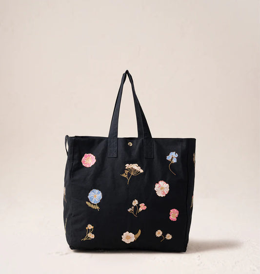 Elizabeth Scarlett Pressed Flowers Carryall Bag - Charcoal