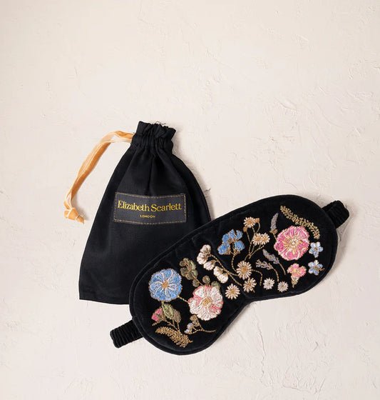 Elizabeth Scarlett Pressed Flowers Eye Mask - Charcoal