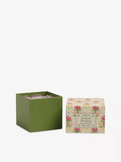 Paddywax Tulip Purple & Green Glass Candle - Bronzed Gardenia