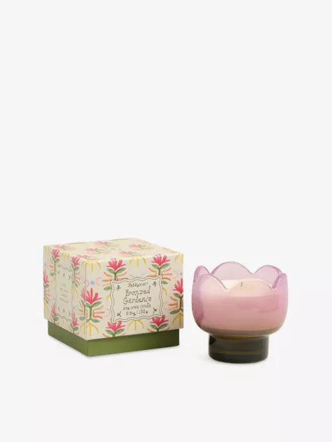 Paddywax Tulip Purple & Green Glass Candle - Bronzed Gardenia