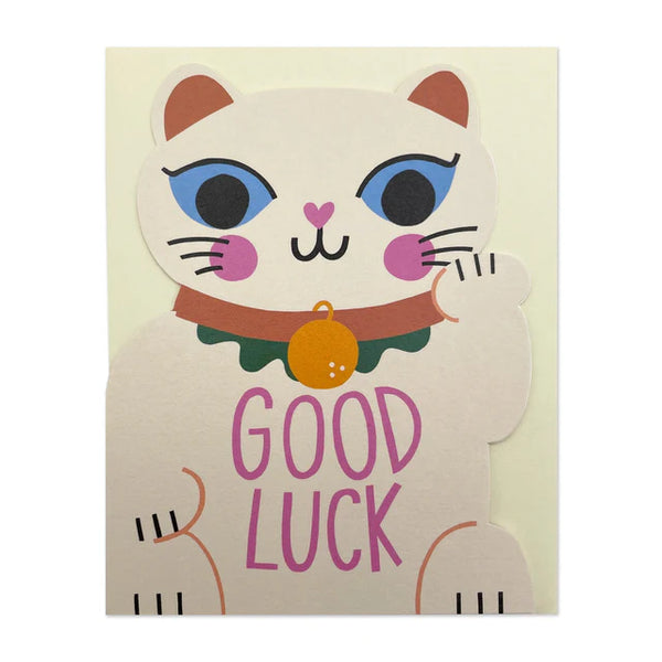 Good Luck Die-Cut Cat Card
