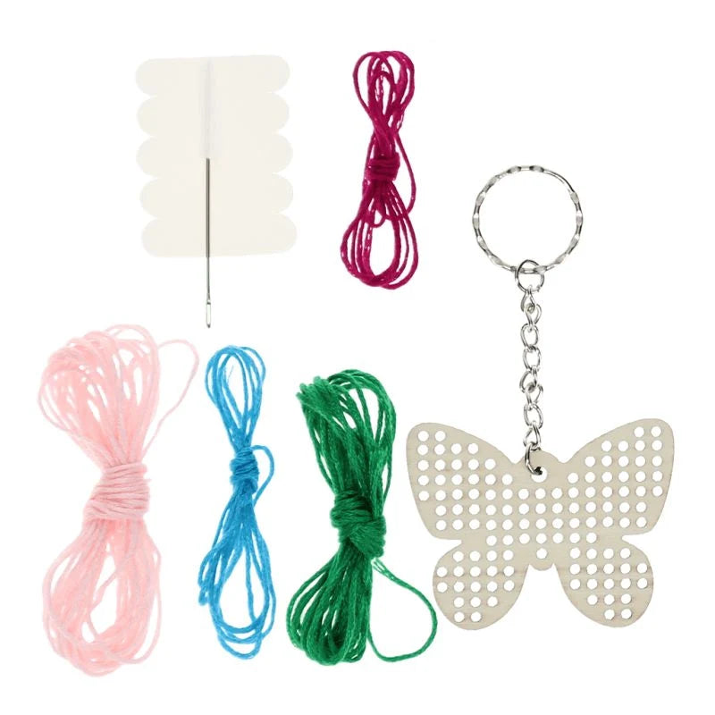 Rex London - Stitch your own wooden keyring Butterfly