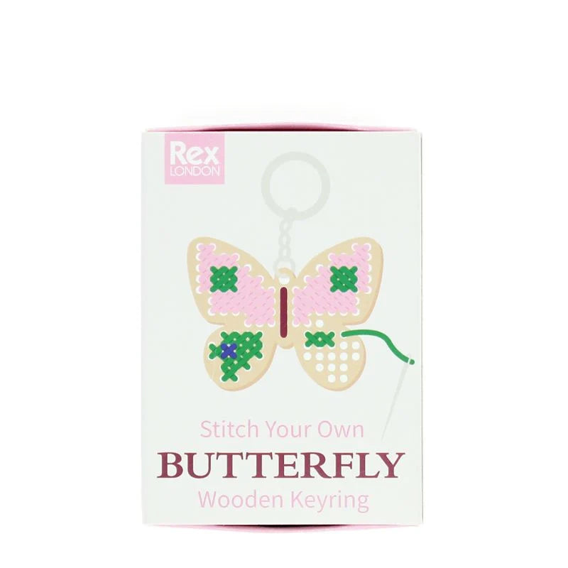 Rex London - Stitch your own wooden keyring Butterfly