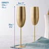 Oak & Steel Matte Gold Champagne Flutes - Set of 4