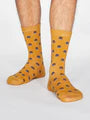 Men's Grayson Spot Stripe Socks - Mustard Yellow