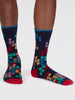 Thought Men's Lucas Bamboo Arcade Socks - Indigo Blue