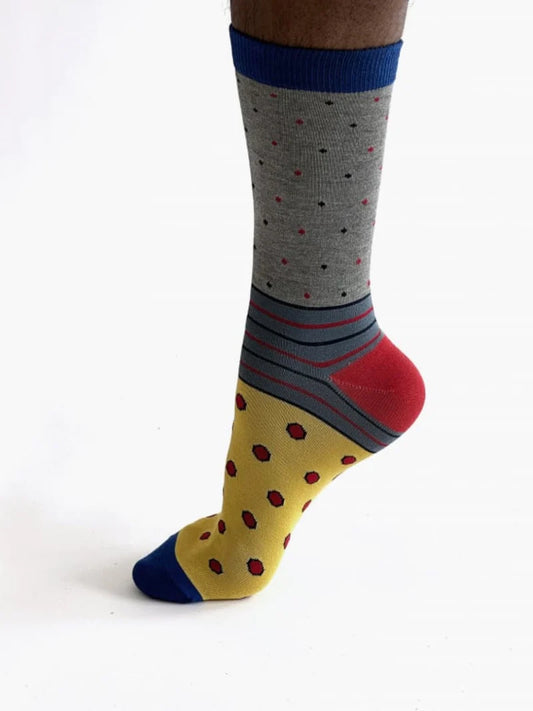 Thought Men's Conall Spot Bamboo Socks - Grey Marle
