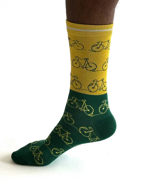 Thought Men's Riam Bike Bamboo Socks - Lichen Green