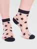 Thought Women's Astra Star Mesh Socks - Black