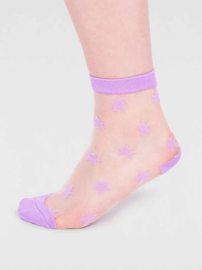 Thought Women's Astra Star Mesh Socks - Lilac