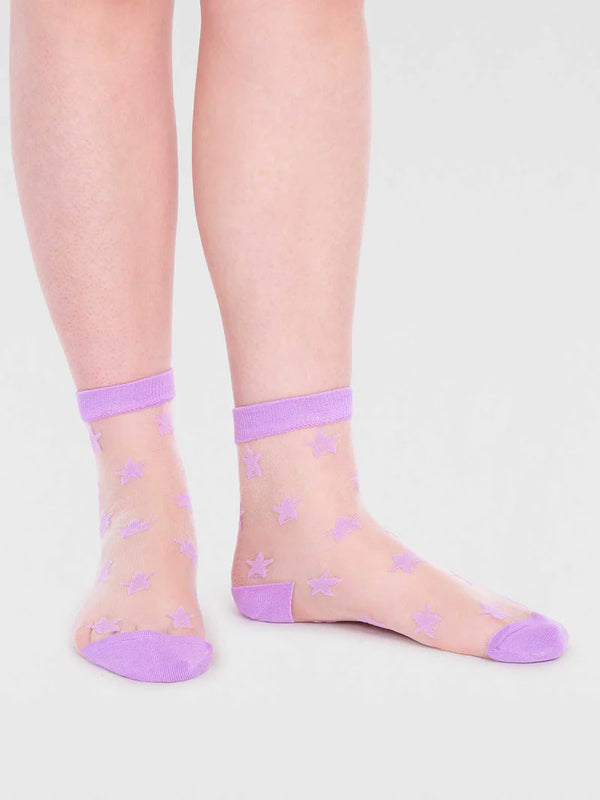 Thought Women's Astra Star Mesh Socks - Lilac