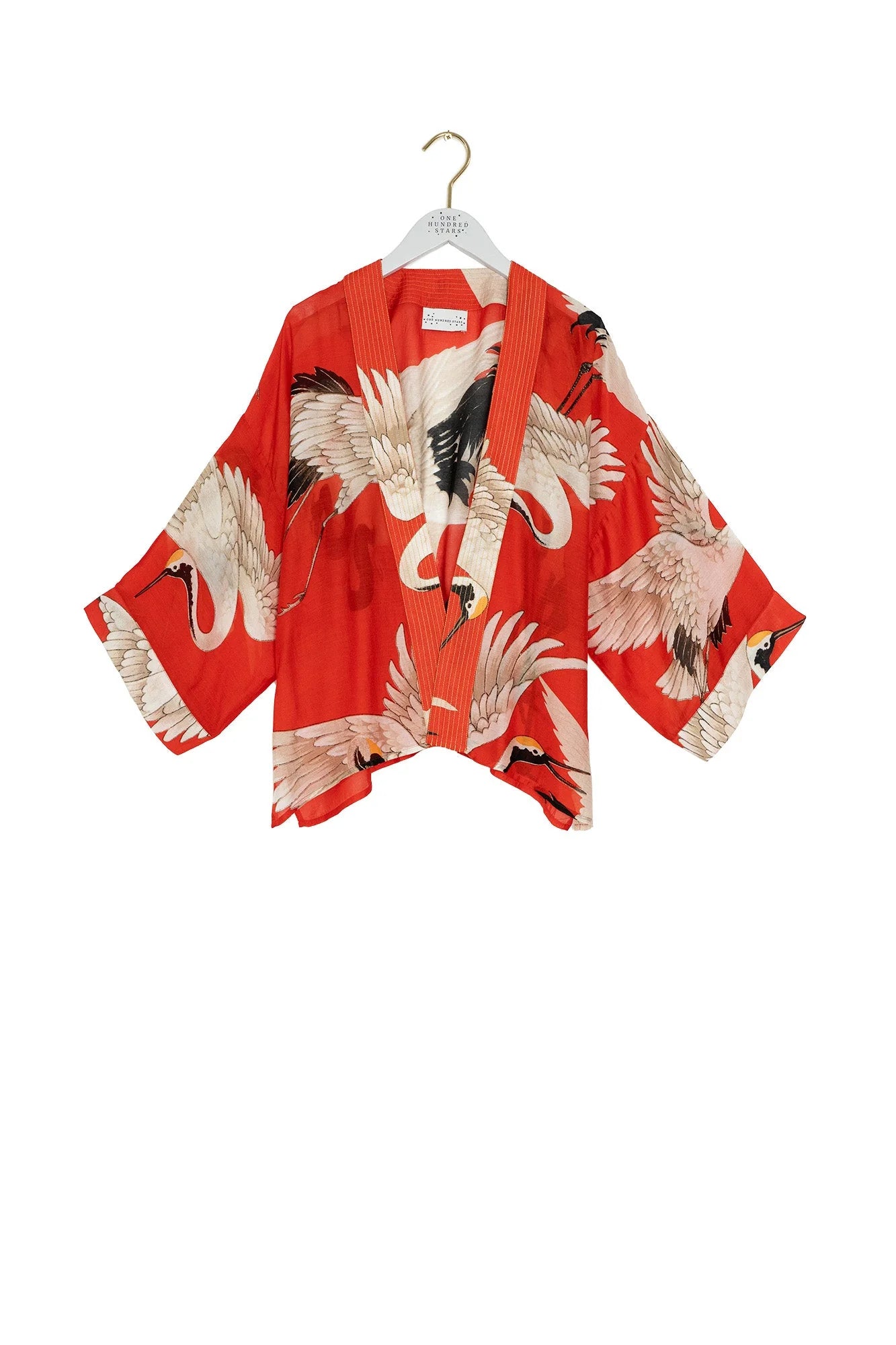 One Hundred Stars-Stork Scarlet Kimono