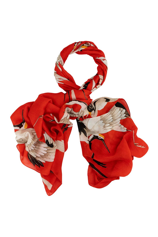 Stork Scarlet Scarf- One Hundred Stars