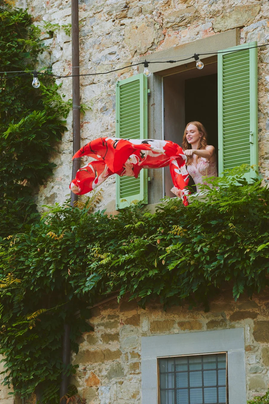 Stork Scarlet Scarf- One Hundred Stars