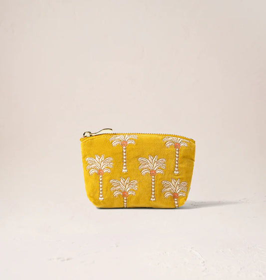 Elizabeth Scarlett Sunrise Palms Coin Purse - Mustard Yellow