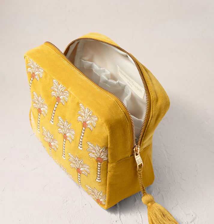 Elizabeth Scarlett Sunrise Palms Wash Bag - Mustard Yellow