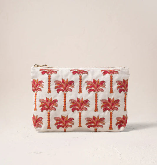 Elizabeth Scarlett Sunrise Palms Everyday Pouch - Sea Salt