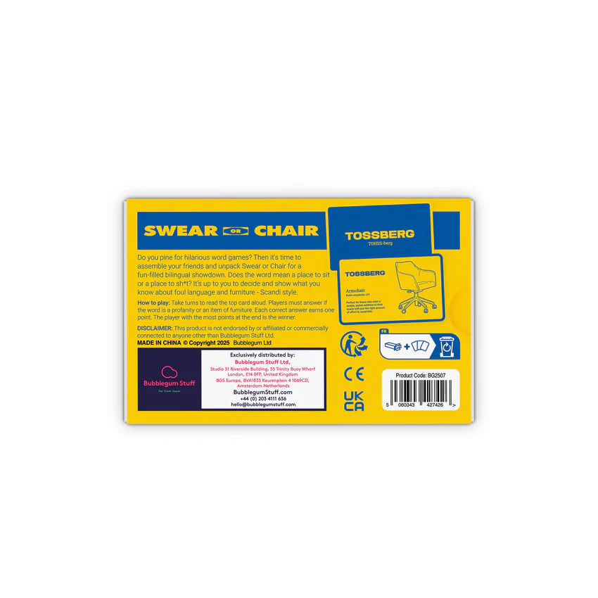 Swear or Chair - Card Game