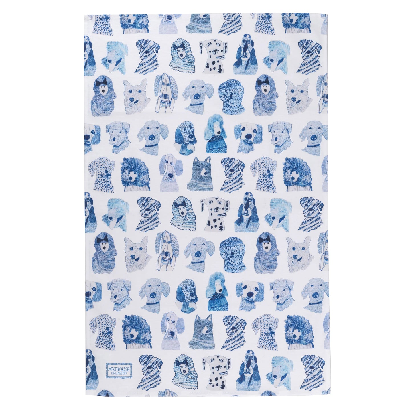 Arthouse Unlimited Tea Towel - Blue Dogs