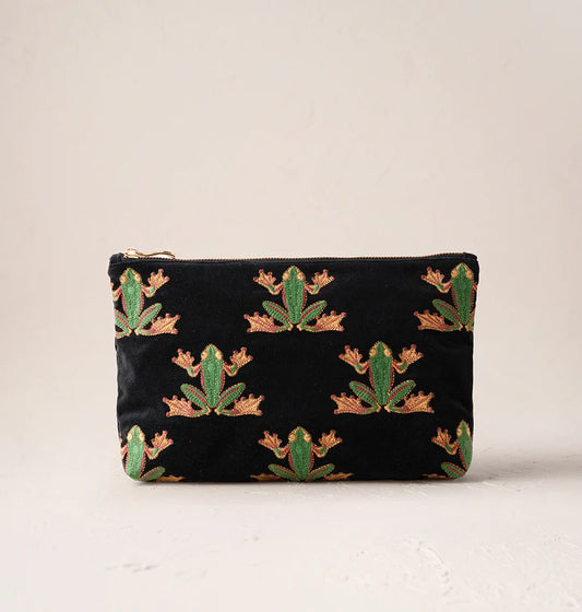 Elizabeth Scarlett Tree Frog Everyday Pouch - Black